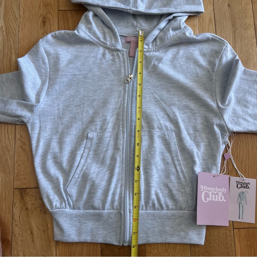 NWT Homebody Club Womens Gray Zip Hooded Sweater Pants Lounge Set‎ Size S - Picture 6 of 15
